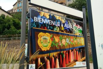 Pancarte Bienvenue à Aubusson