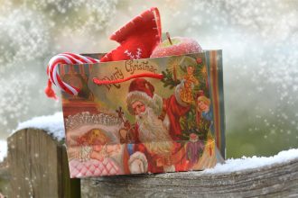 Sac cadeaux rétro ambiance noël