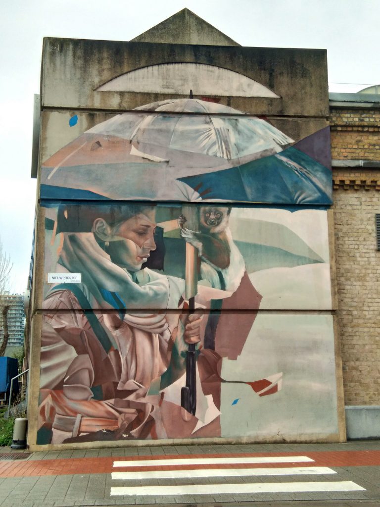 Fresque street art à Ostende