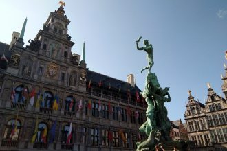 Belgique, Anvers, place de la Mairie